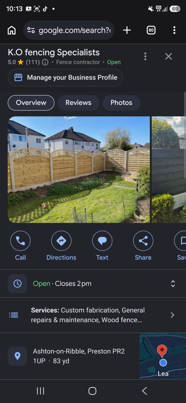 Completed timber garden fence by K.O Fencing Specialists